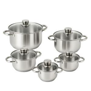 Set pentole 10 pezzi con coperchi e rivestimento antiaderente