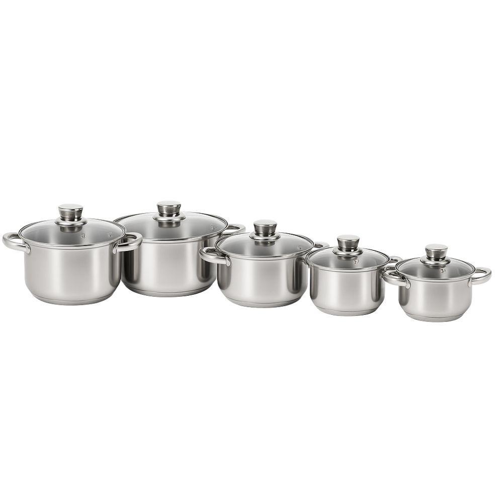  set pentole 10 pezzi con coperchi e rivestimento antiaderente - foto 5