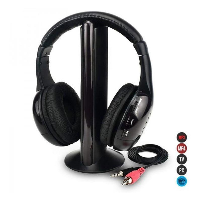 cuffie wireless over-ear 5 in 1 hi-fi con radio fm e bassi potenziati - foto 2 cuffie wireless over-ear 5 in 1 hi-fi con radio fm e bassi potenziati - foto 2