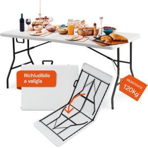 Platzsparender klapptisch 180 x 70 x 74 cm (weiß) weiß