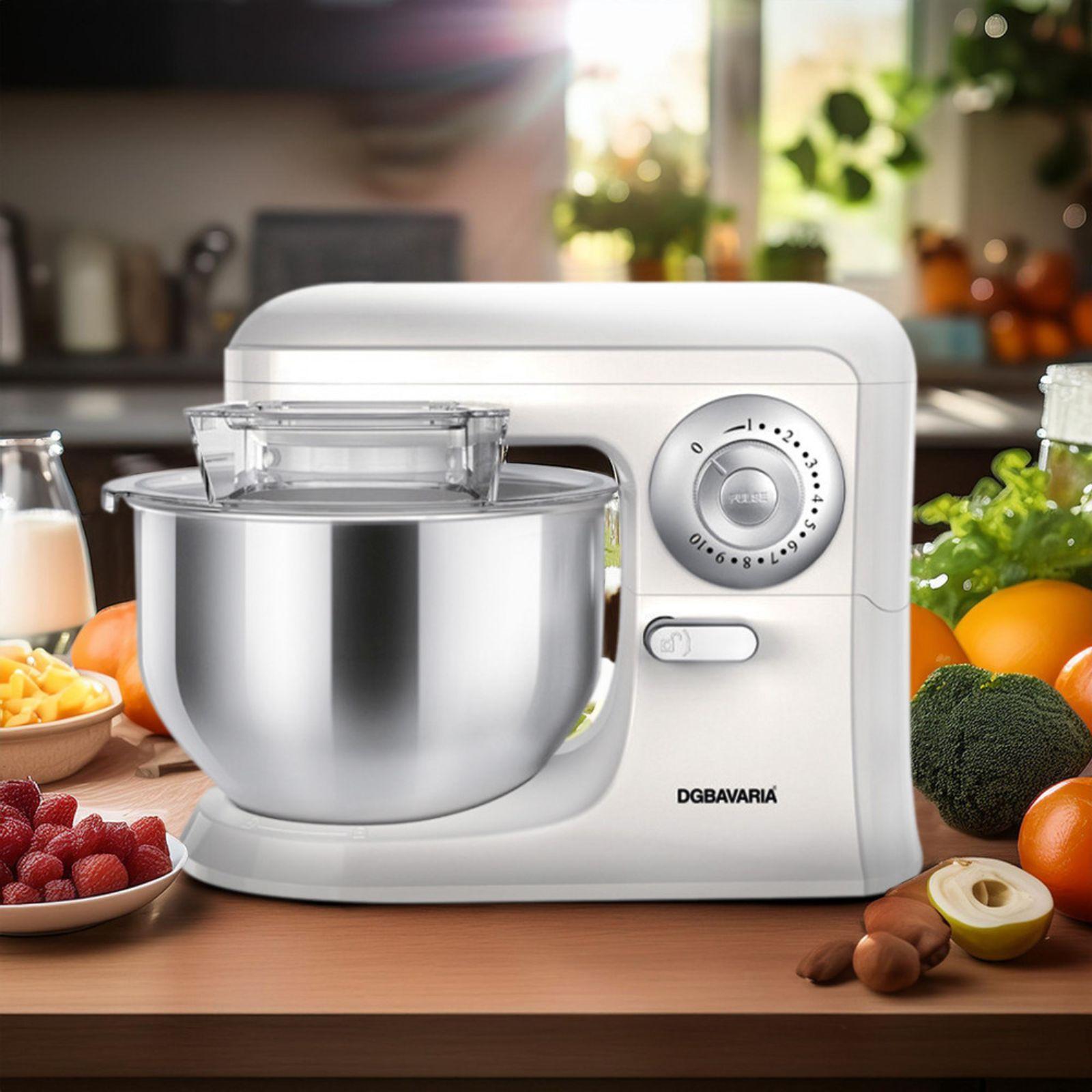 dgbavaria impastatrice planetaria 5l acciaio inox 6 velocità 700w con accessori - foto 2
