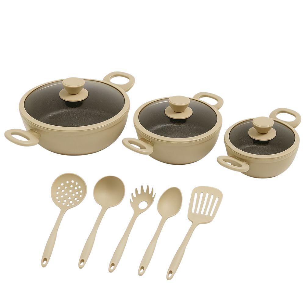 tris tegami con coperchi in vetro e 5 mestoli di alta qualita 20cm 24cm 28cm rivestimento antiaderente per cucina versatile e moderna - foto 2 tris tegami con coperchi in vetro e 5 mestoli di alta qualita 20cm 24cm 28cm rivestimento antiaderente per cucina versatile e moderna - foto 2