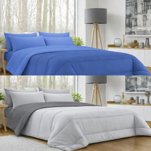 Trapunta invernale letto matrimoniale in tinta unita double face