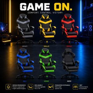 Sedia da gaming / ufficio ergonomica con ruote