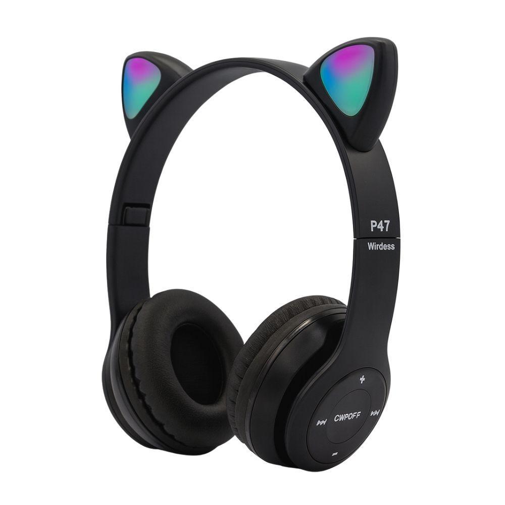 cuffie bluetooth cat ear headset gaming con effetti led e suono stereo - foto 1 cuffie bluetooth cat ear headset gaming con effetti led e suono stereo - foto 1