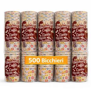 500 bicchierini di carta da caffe 75 ml ( 10 pacchetti da 50 pezzi )