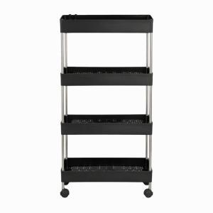 Carrello salvaspazio a 4 ripiani con ruote per cucina, bagno, ripostiglio