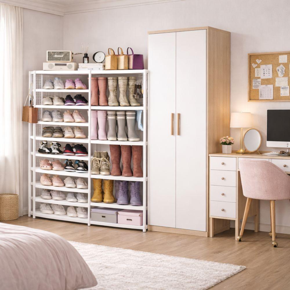 scarpiera salvaspazio con appendiabiti e ripiani multipli organizzatore verticale per ingresso e casa - foto 5 scarpiera salvaspazio con appendiabiti e ripiani multipli organizzatore verticale per ingresso e casa - foto 5