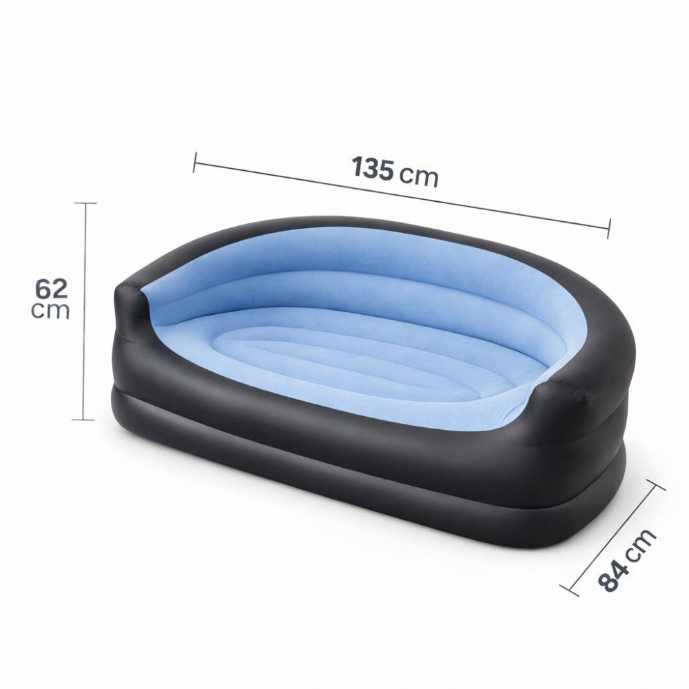  divano gonfiabile 2 posti con seduta morbida ed ergonomica base stabile anti ribaltamento ideale per relax e come idea regalo - foto 4
