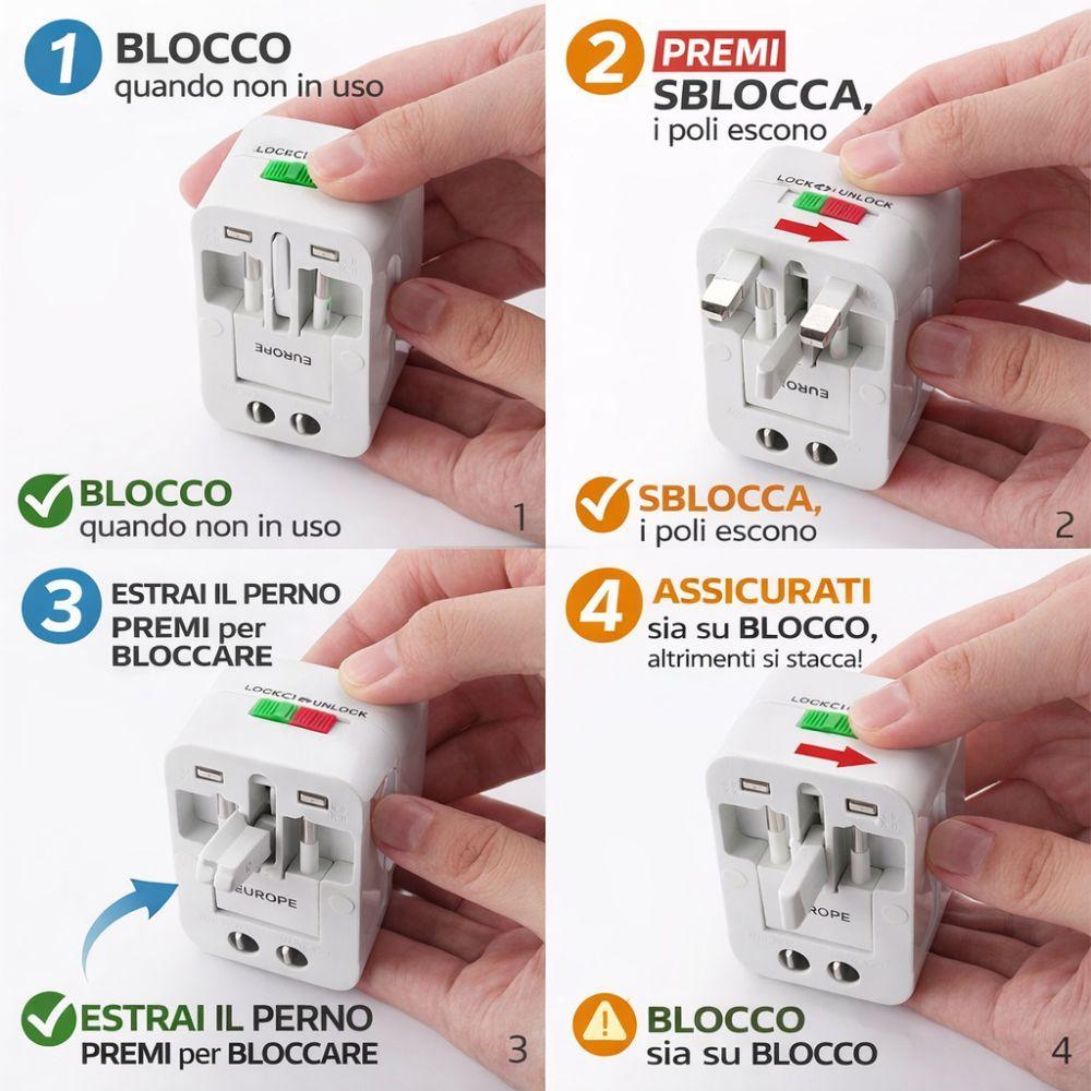 adattatore universale da viaggio con protezione sovratensione - foto 5 adattatore universale da viaggio con protezione sovratensione - foto 5