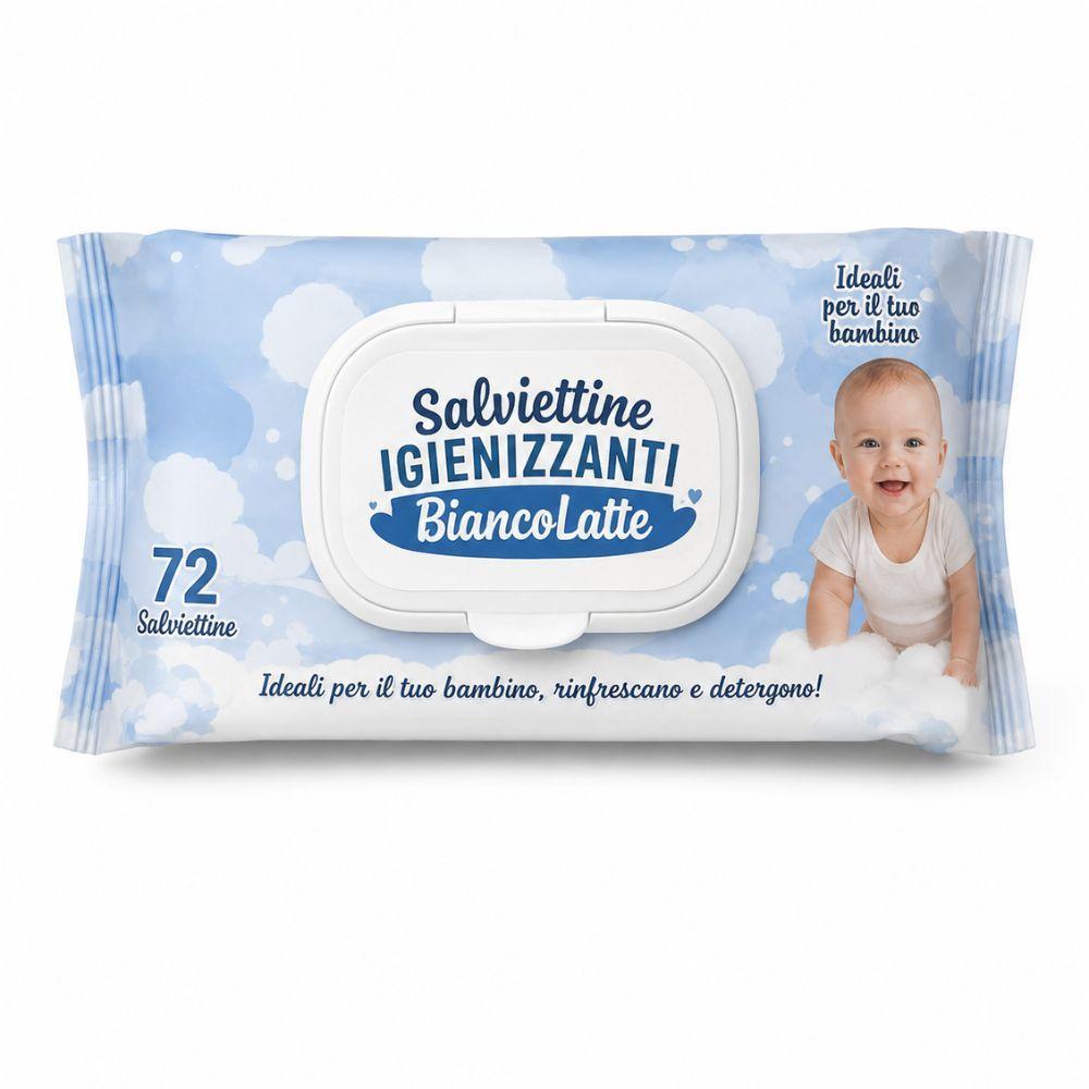 Salviettine igenizzanti idratanti con aloe vera, talco, argan e biancolatte - dettaglio