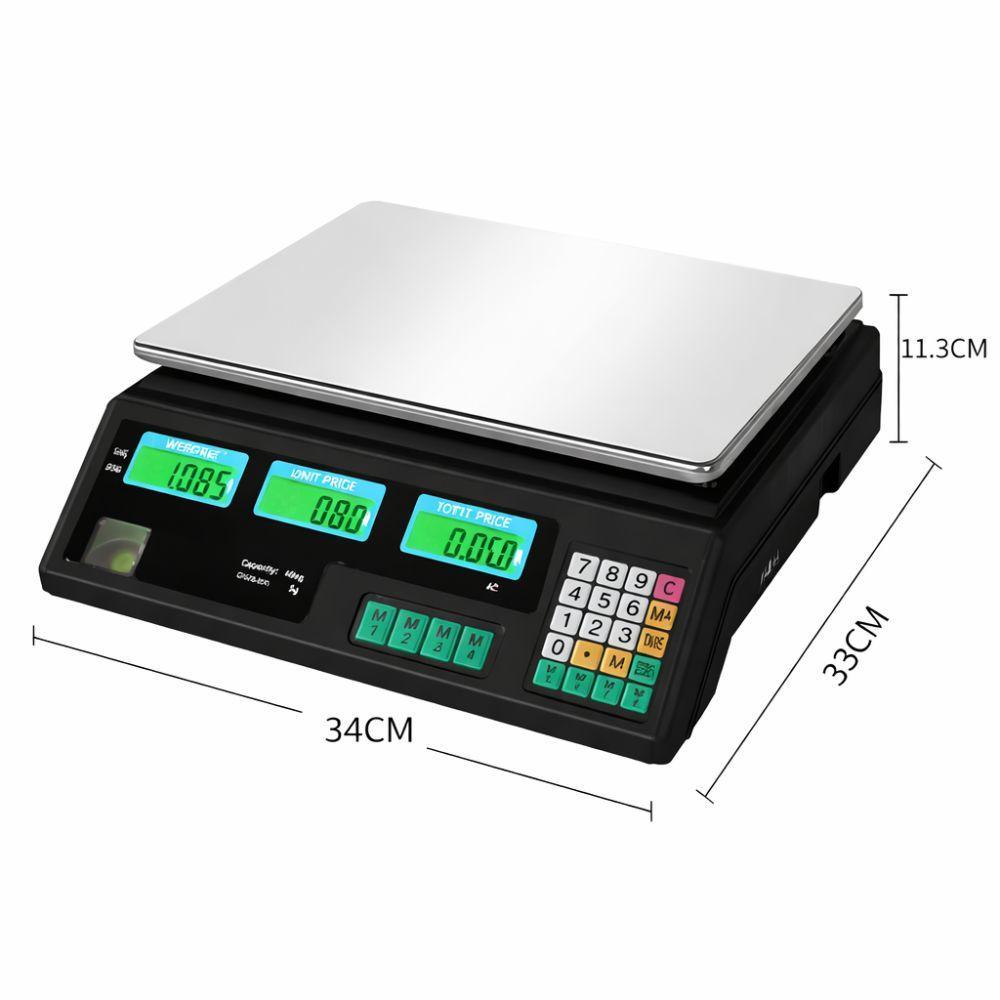  bilancia elettronica digitale professionale max 40 kg con piatto in acciaio inox, divisione di pesata 2 g - foto 3