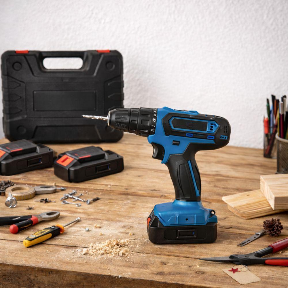 trapano avvitatore con 2 batterie da 24v, accessori inclusi e valigetta - foto 4 trapano avvitatore con 2 batterie da 24v, accessori inclusi e valigetta - foto 4