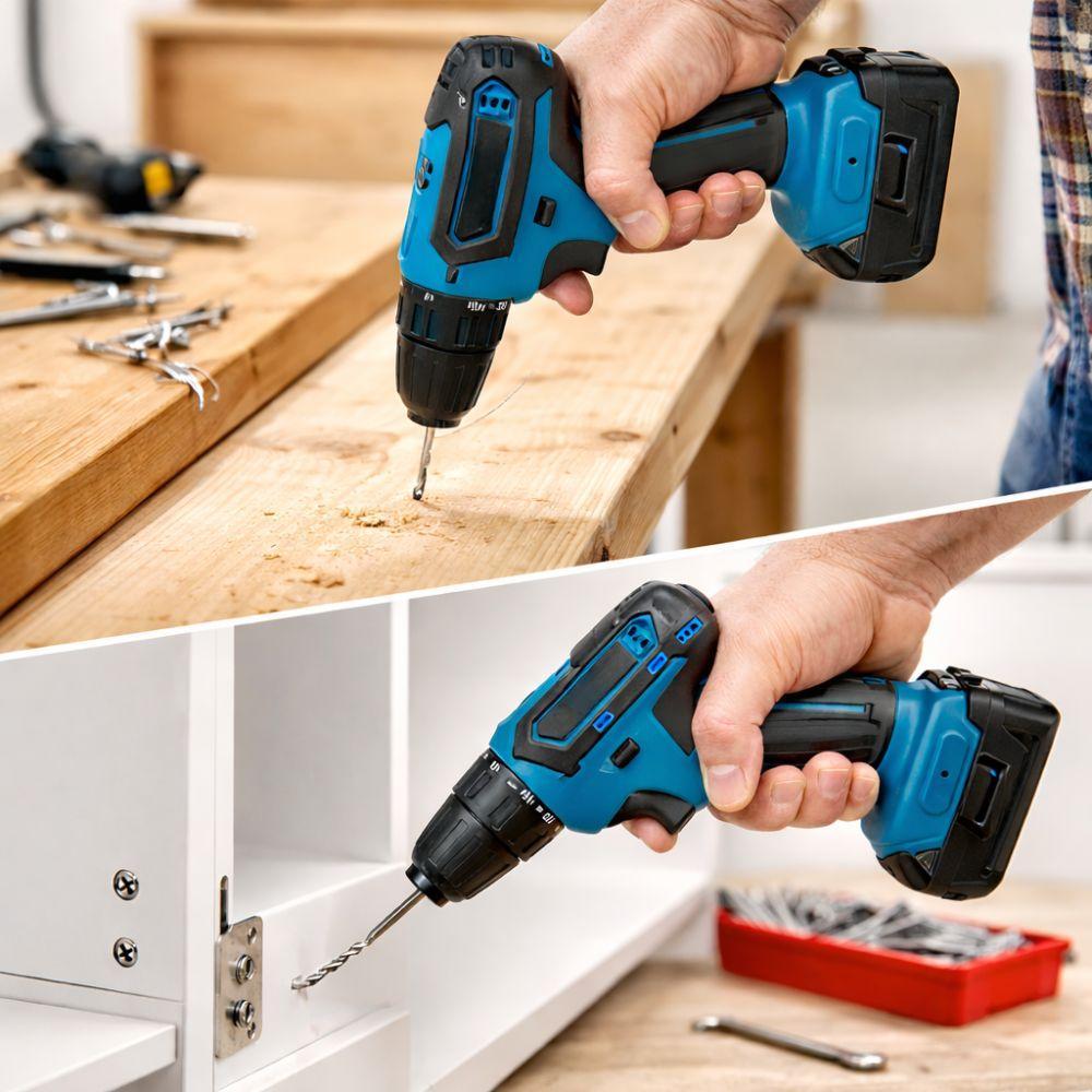 trapano avvitatore con 2 batterie da 24v, accessori inclusi e valigetta - foto 5 trapano avvitatore con 2 batterie da 24v, accessori inclusi e valigetta - foto 5