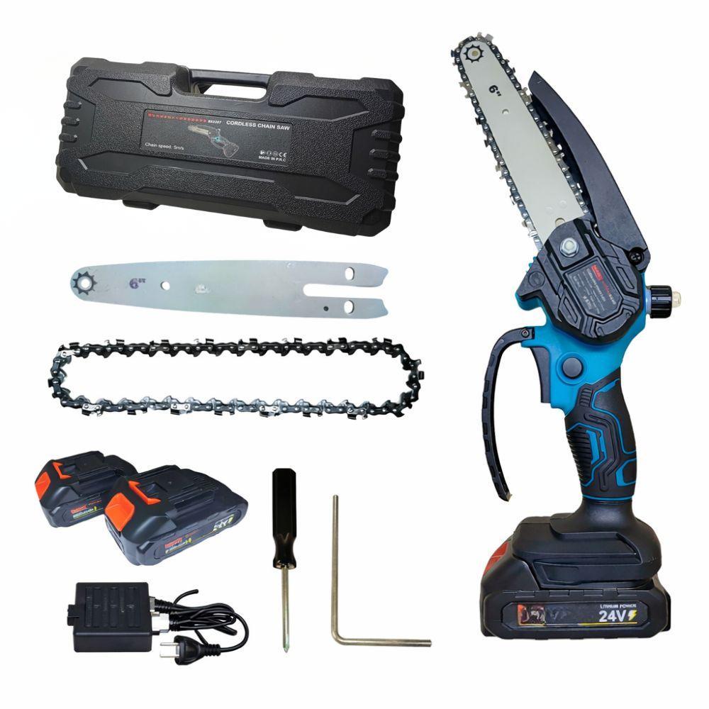 motosega a batteria 24v 6” cordless con accessori e valigetta - foto 1 motosega a batteria 24v 6” cordless con accessori e valigetta - foto 1