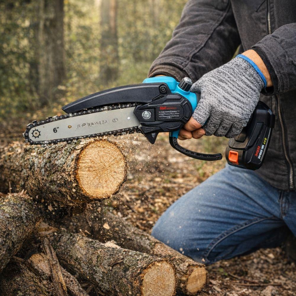 motosega a batteria 24v 6” cordless con accessori e valigetta - foto 3 motosega a batteria 24v 6” cordless con accessori e valigetta - foto 3