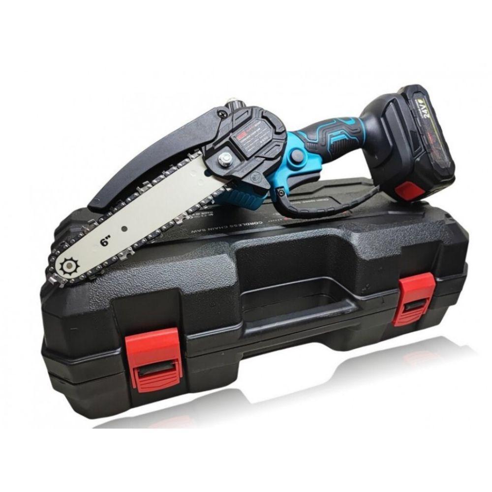 motosega a batteria 24v 6” cordless con accessori e valigetta - foto 5 motosega a batteria 24v 6” cordless con accessori e valigetta - foto 5