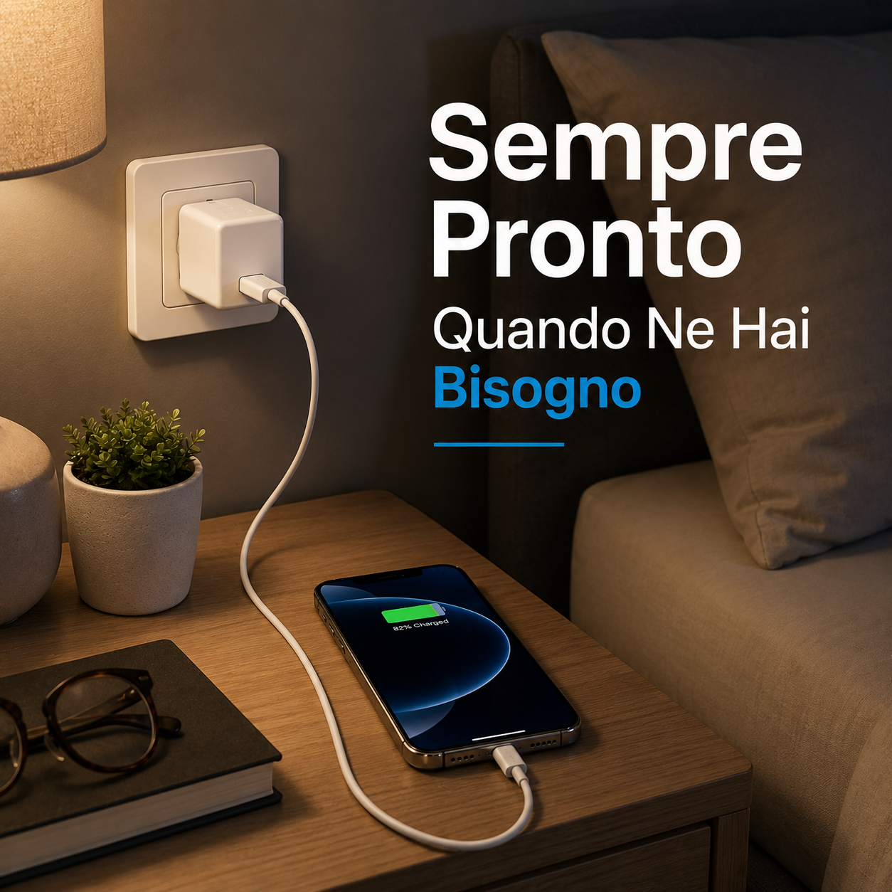 Caricatore USB-C con cavo da 1 metro incluso nella confezione