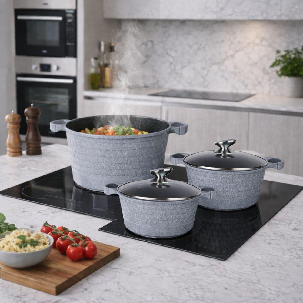 set 3 casseruole antiaderenti con coperchio 20 cm 24 cm 28 cm - foto 5 set 3 casseruole antiaderenti con coperchio 20 cm 24 cm 28 cm - foto 5
