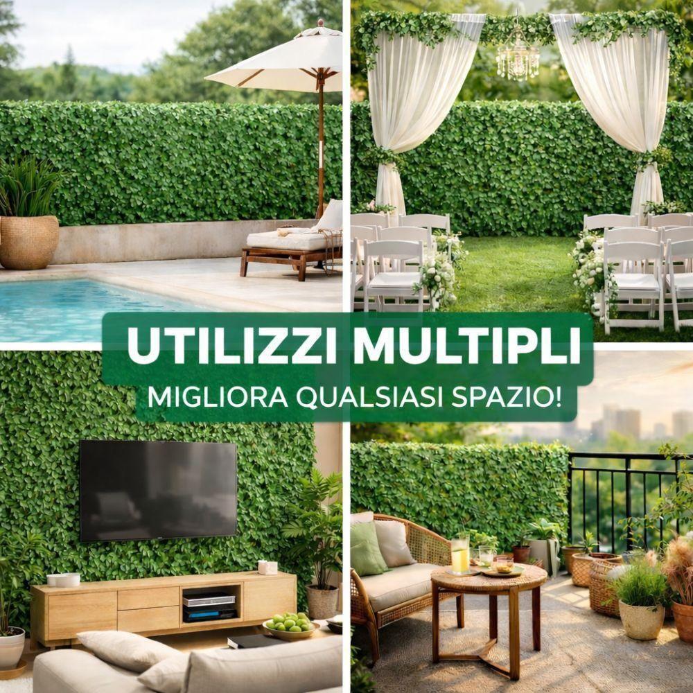 siepe artificiale sempreverde privacy 1x3 metri, edera finta per balcone recinzione giardino - foto 4 siepe artificiale sempreverde privacy 1x3 metri, edera finta per balcone recinzione giardino - foto 4
