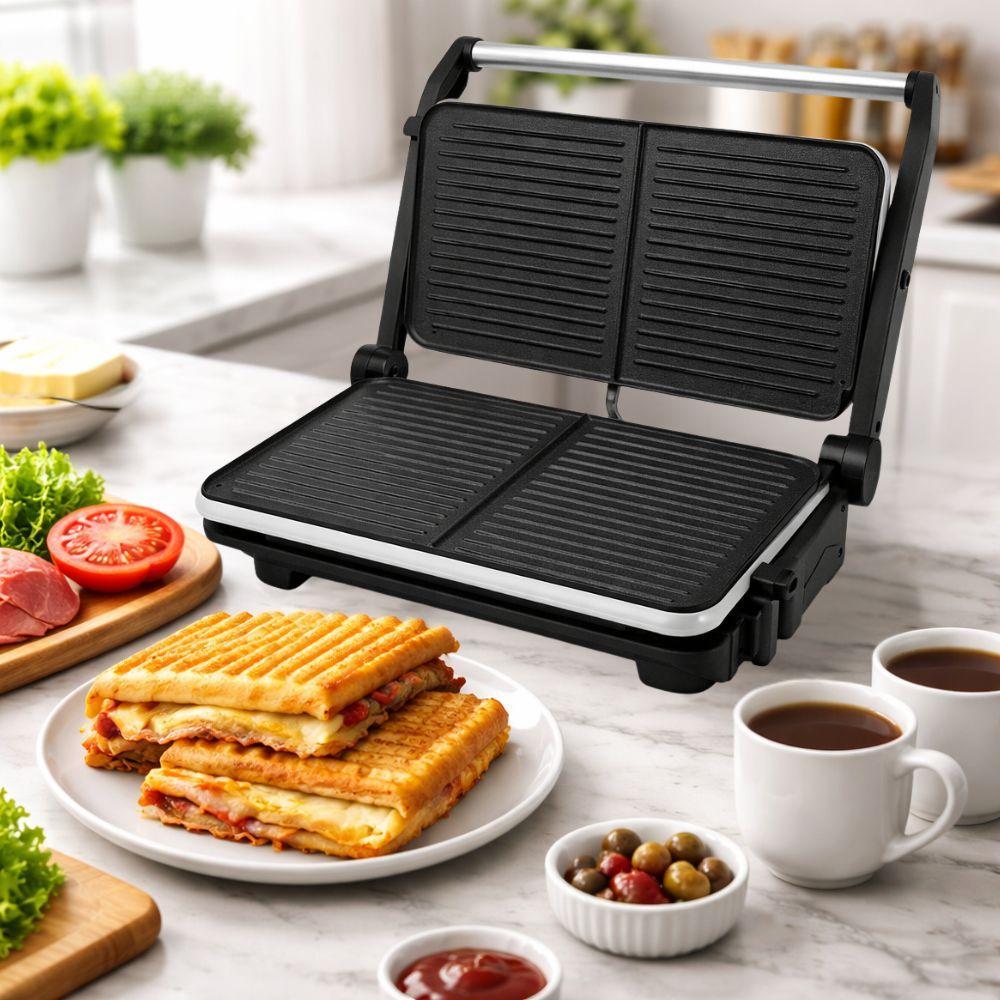  tostiera grill a contatto 800w piastre antiaderenti apertura 105 gradi - foto 3