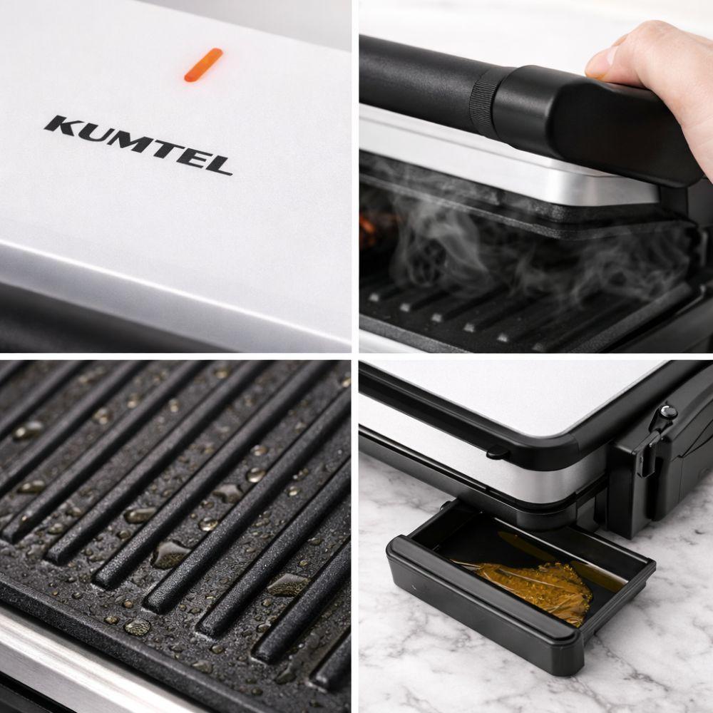  tostiera grill a contatto 800w piastre antiaderenti apertura 105 gradi - foto 5