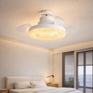 Ventilatore da soffitto con luce led integrata e  ventola retrattile 2 in 1