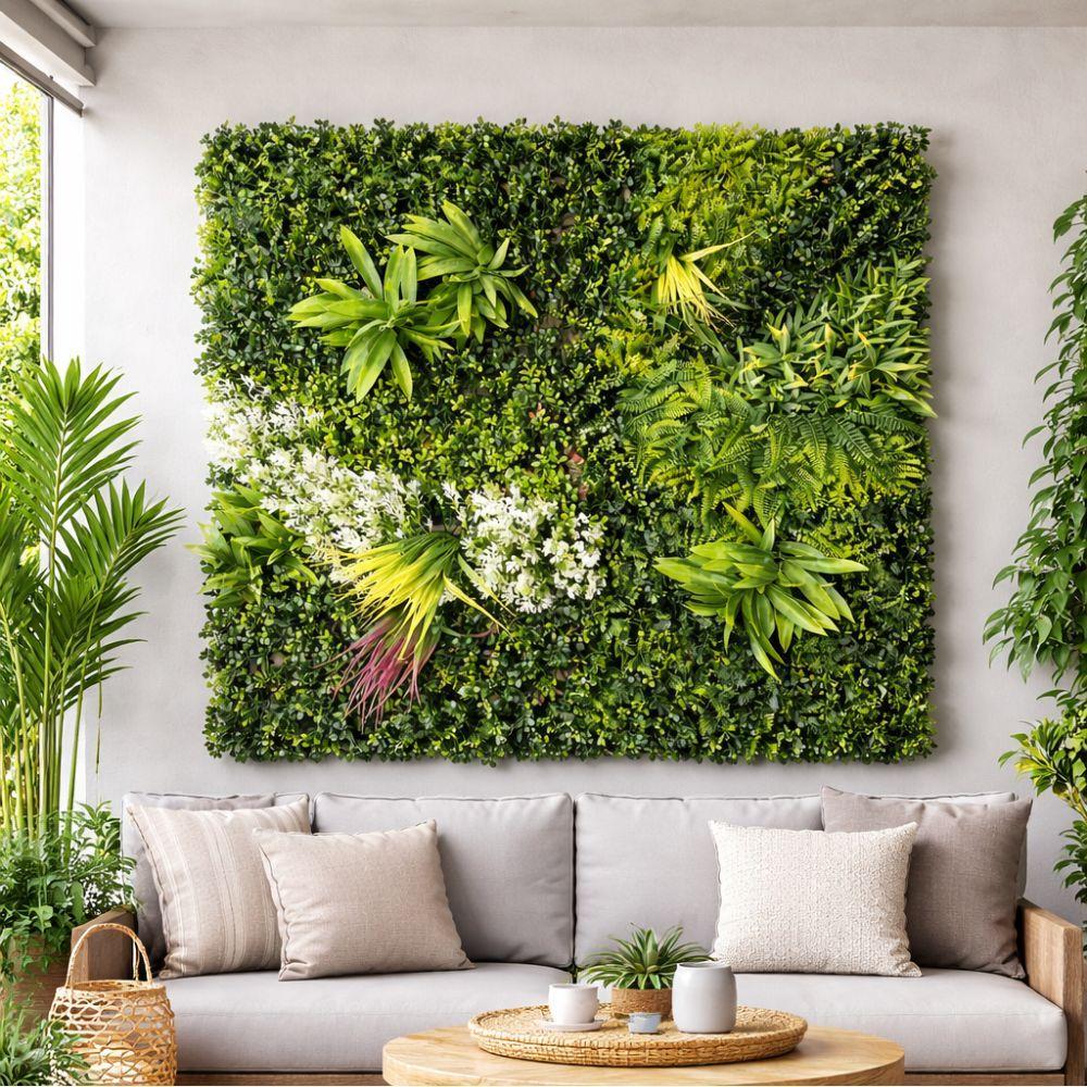 siepe verde artificiale decorativa modulo 100x100 cm effetto giardino verticale premium - foto 4 siepe verde artificiale decorativa modulo 100x100 cm effetto giardino verticale premium - foto 4