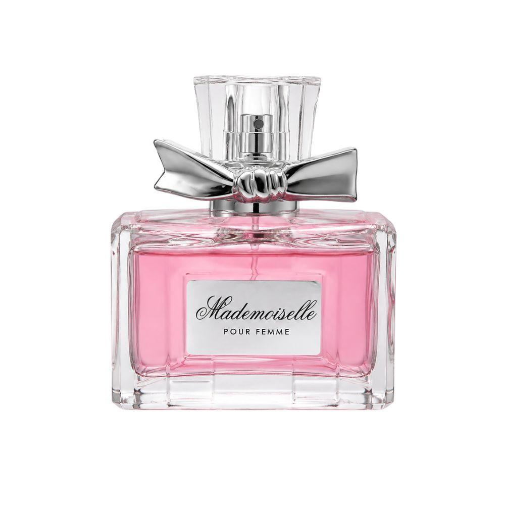 mademoiselle pour femme eau de parfum 100 ml fragranza elegante - foto 1 Bottiglia di Eau de Parfum Mademoiselle Pour Femme 100ml con tappo grigio