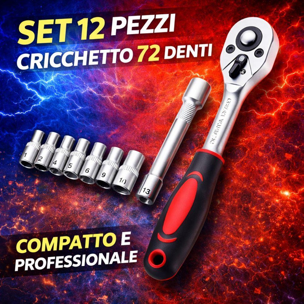 set chiavi a cricchetto reversibile 1/4 72 denti con 10 bussole e prolunga - foto 2 set chiavi a cricchetto reversibile 1/4 72 denti con 10 bussole e prolunga - foto 2