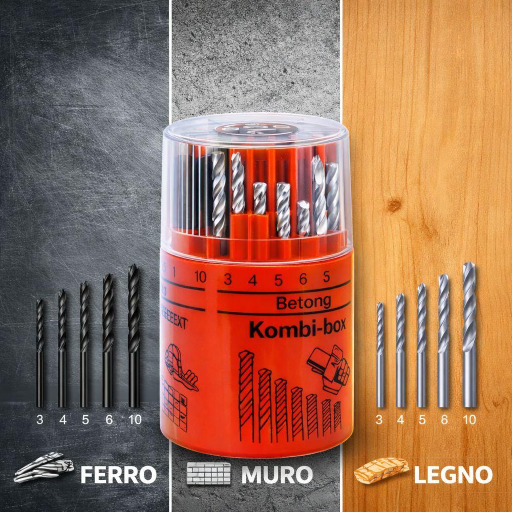 18 punte trapano hss muro legno – set completo 3-10 mm - foto 4 18 punte trapano hss muro legno – set completo 3-10 mm - foto 4