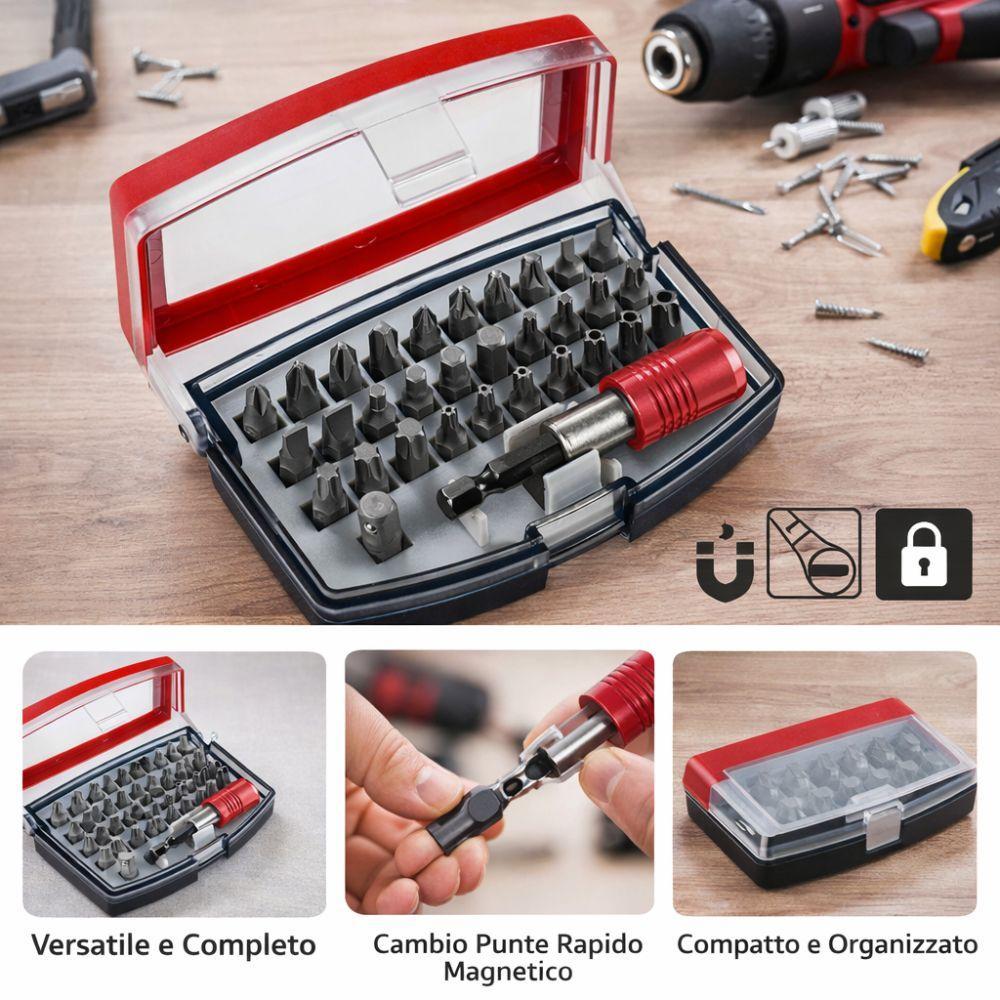 set inserti per avvitatore 32 pezzi con porta inserti magnetico professionale - foto 2 set inserti per avvitatore 32 pezzi con porta inserti magnetico professionale - foto 2