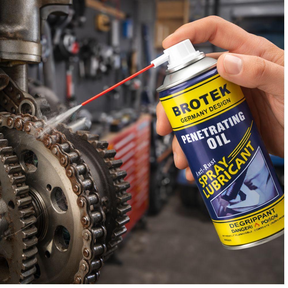 spray brotek multiuso per viti, bulloni e meccanismi bloccati - foto 3 Spray Brotek per lo sblocco di viti e bulloni, applicazione su meccanismi inceppati