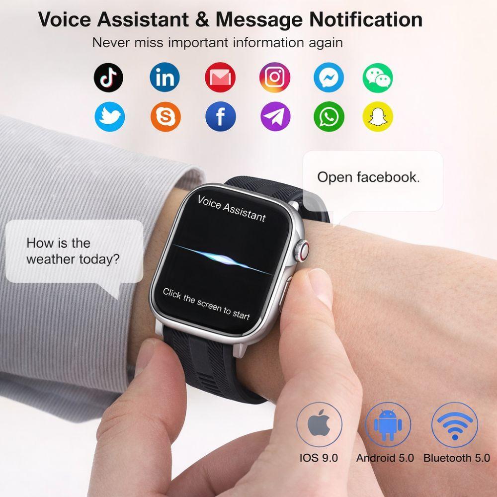 smartwatch v8 sport multifunzione con assistente vocale, monitoraggio salute, contapassi, notifiche app - foto 5 smartwatch v8 sport multifunzione con assistente vocale, monitoraggio salute, contapassi, notifiche app - foto 5