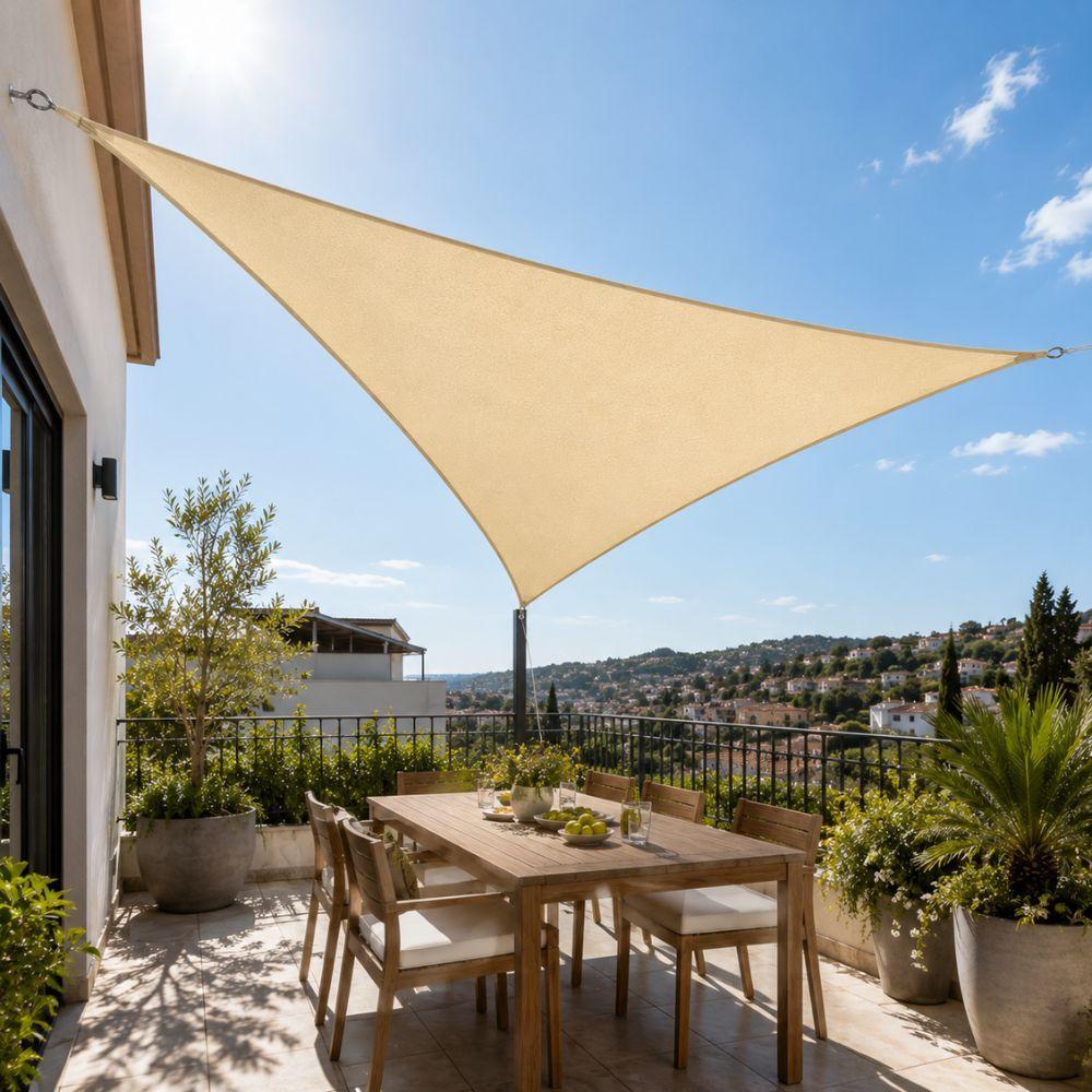 vela ombreggiante triangolare 300x300x300 cm telo parasole per giardino terrazza piscina - foto 3 vela ombreggiante triangolare 300x300x300 cm telo parasole per giardino terrazza piscina - foto 3