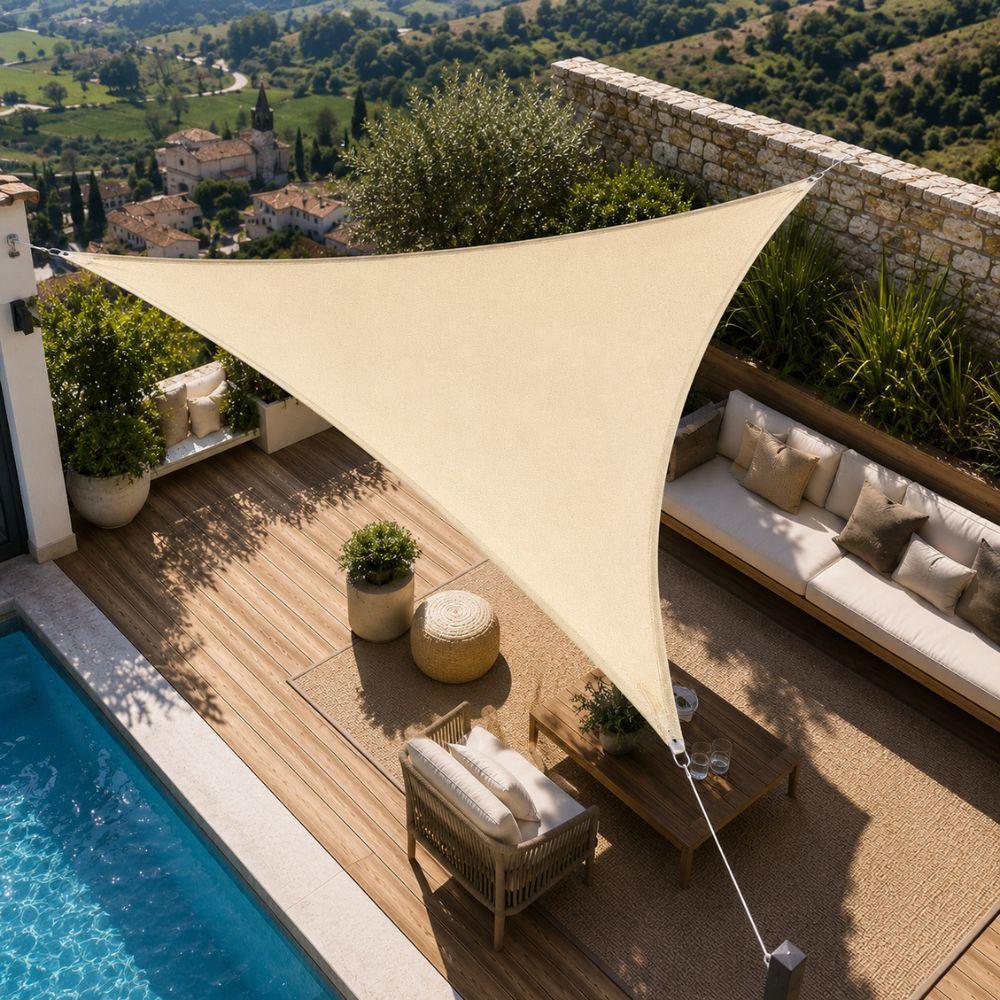 vela ombreggiante triangolare 300x300x300 cm telo parasole per giardino terrazza piscina - foto 4 vela ombreggiante triangolare 300x300x300 cm telo parasole per giardino terrazza piscina - foto 4