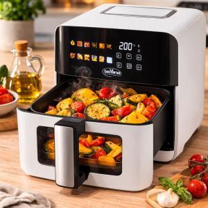 Crispylla friggitrice ad aria wi-fi 10 litri con display touch con 8 programmi automatici