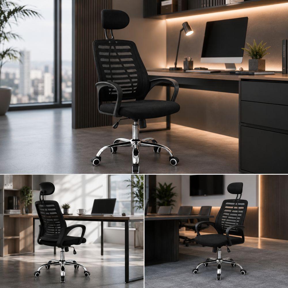  sedia ufficio ergonomica con poggiatesta e schienale traspirante - foto 4