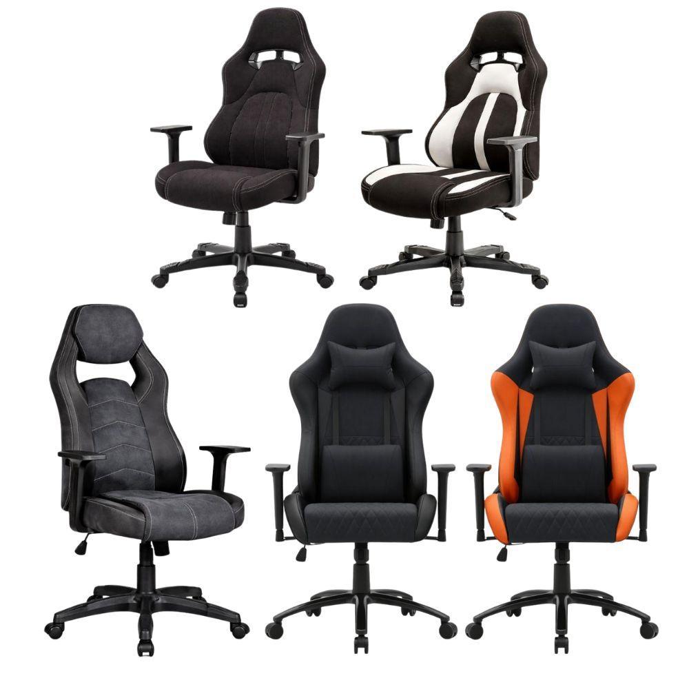 Sedia Gaming Ergonomica, varianti: bianco, nero, grigio, grigio con arancioni