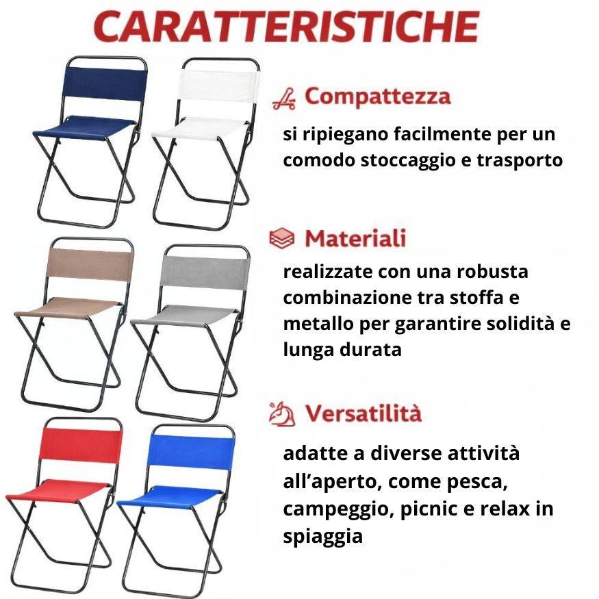  sedia pieghevole salvaspazio in acciaio e tessuto resistente multiuso - foto 2