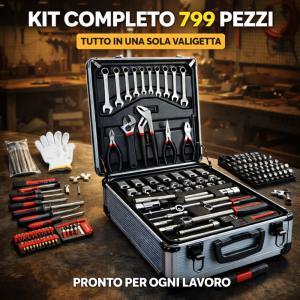 Kit di attrezzi 799 pezzi con valigia