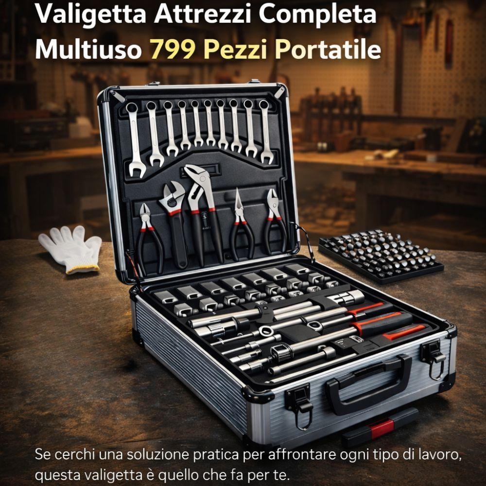 valigetta attrezzi completa multiuso 799 pezzi portatile - foto 2 valigetta attrezzi completa multiuso 799 pezzi portatile - foto 2