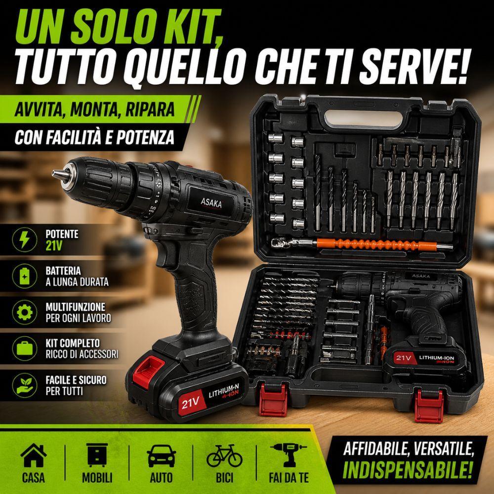  avvitatore elettrico multifunzionale con valigetta – trapano avvitatore con accessori completi - foto 2