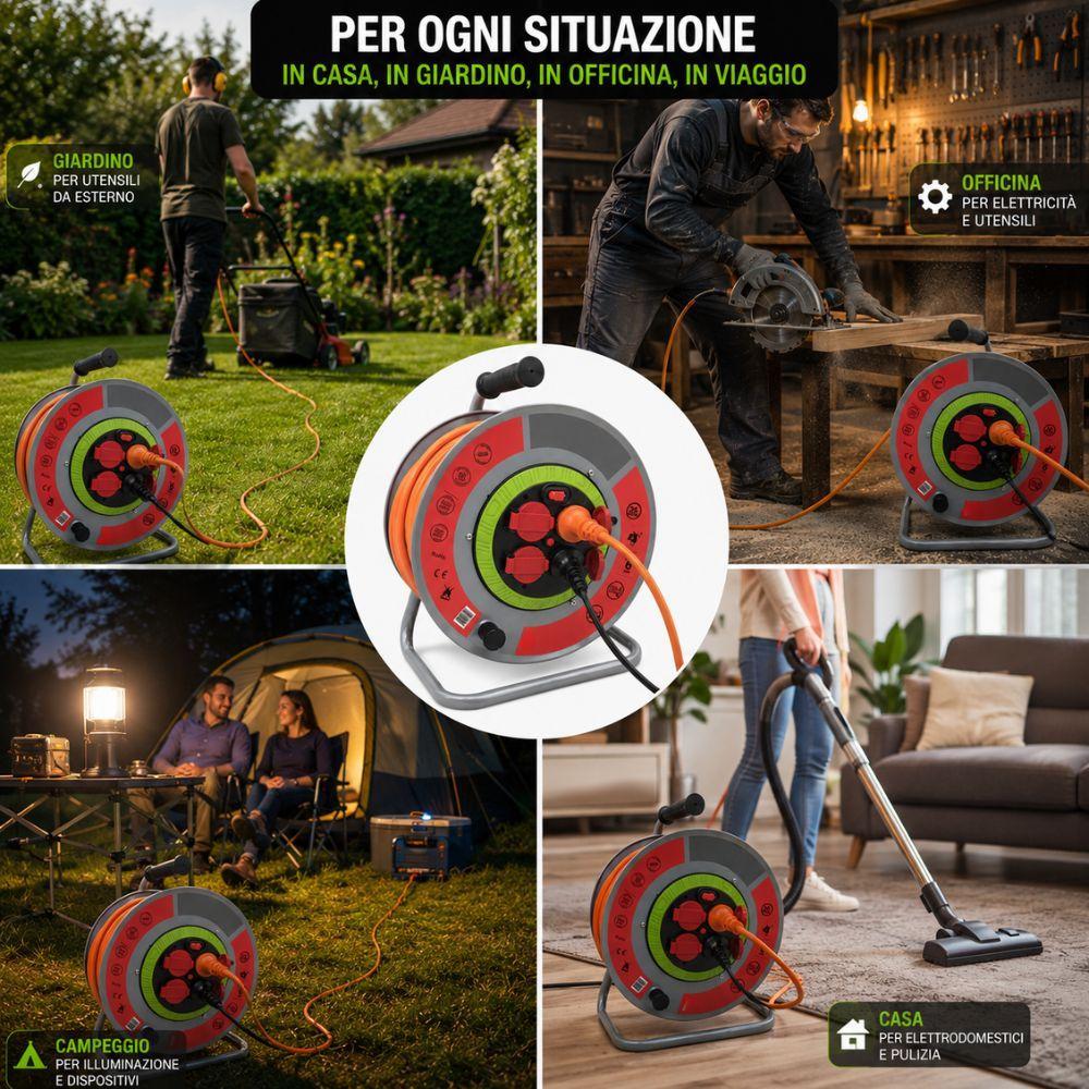  prolunga di corrente avvolgibile e impermeabile da 25mt - foto 4