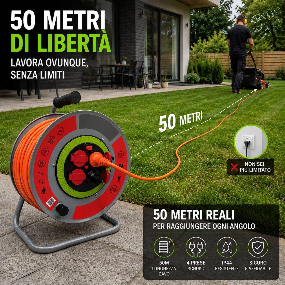prolunga di corrente avvolgibile e impermeabile da 50mt - foto 3 prolunga di corrente avvolgibile e impermeabile da 50mt - foto 3