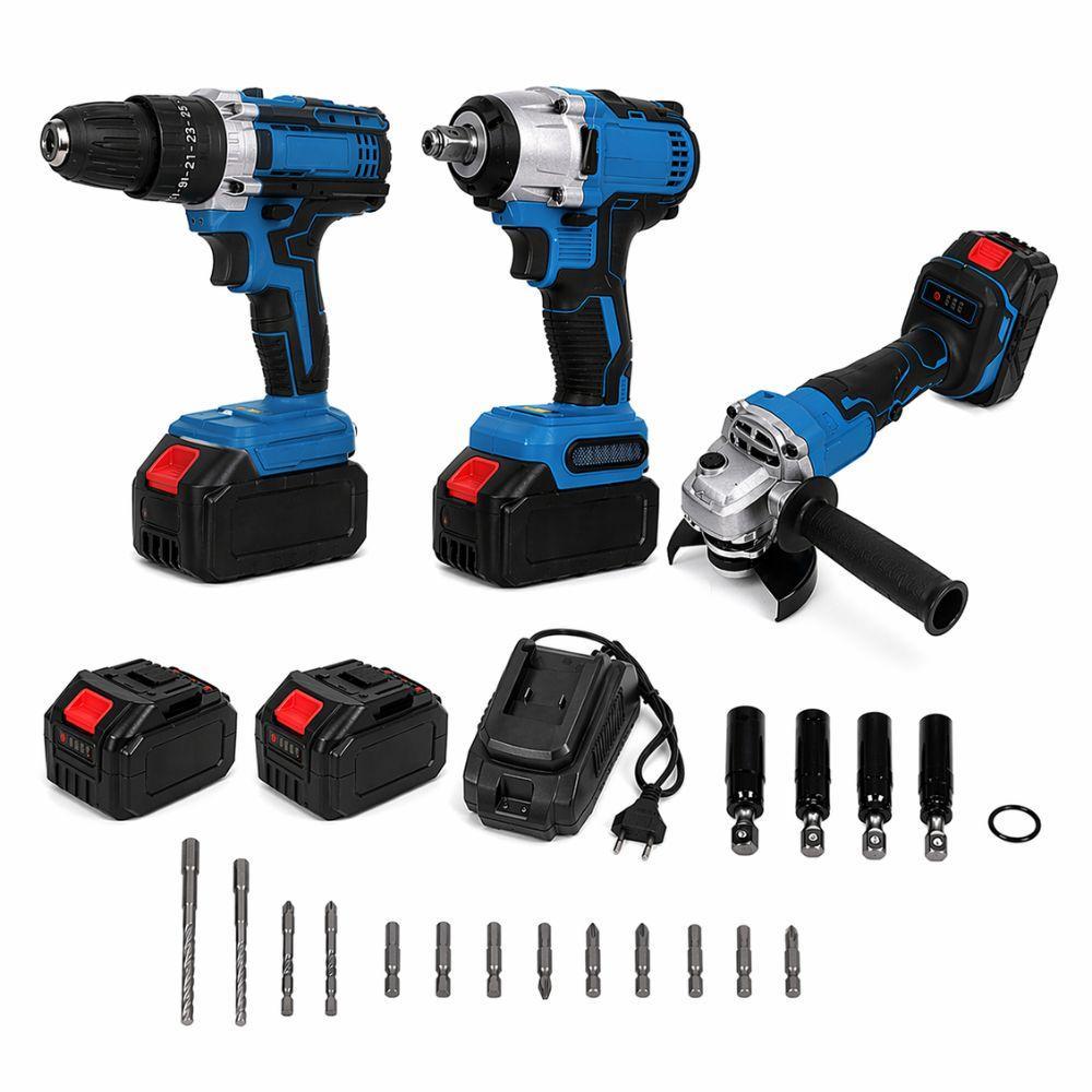  kit 3in1 avvitatore, avvitatore a impulsi e  smerigliatrice con accessori - foto 1
