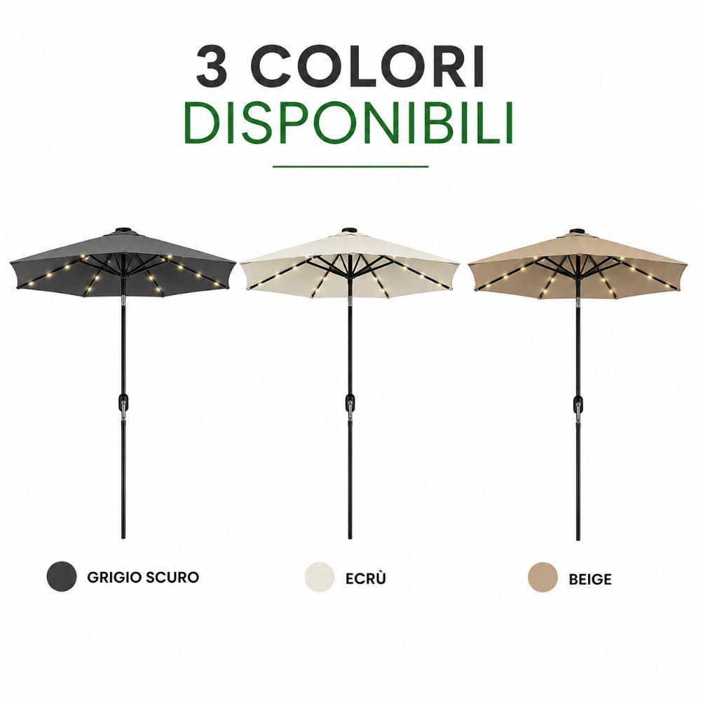 ombrellone da giardino diametro 270 cm con luci led e sistema antivento - foto 1 ombrellone da giardino diametro 270 cm con luci led e sistema antivento - foto 1