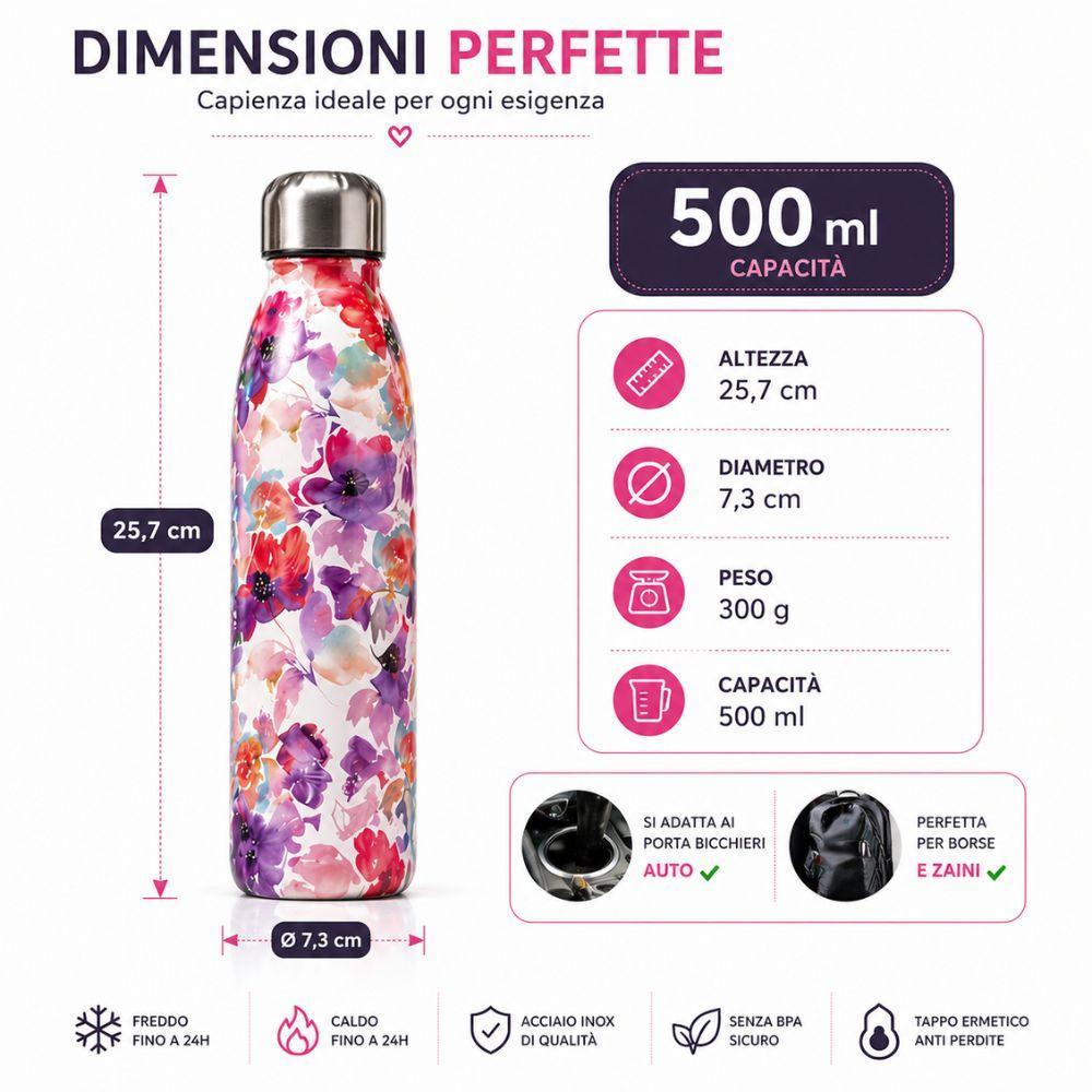 bottiglia termica acciaio inox 500ml mantiene caldo e freddo - foto 5 bottiglia termica acciaio inox 500ml mantiene caldo e freddo - foto 5