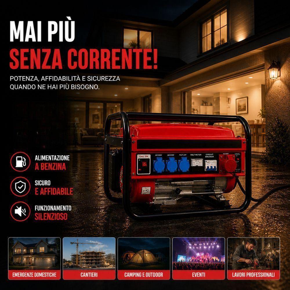 generatore di corrente a benzina portatile alta potenza per casa, cantiere e emergenze - foto 4 generatore di corrente a benzina portatile alta potenza per casa, cantiere e emergenze - foto 4