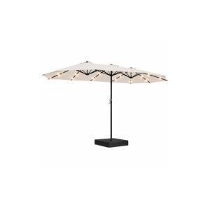 Ombrellone da giardino con luci led integrate 4.6 m con base 80x80 cm